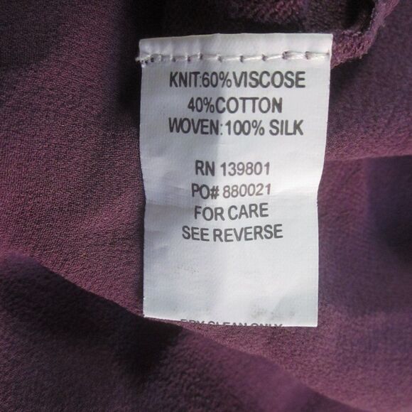 Zero Degrees Celsius Womens Size S Silk Knit Top Purple Jeweled Scoop Neckline - Picture 7 of 11